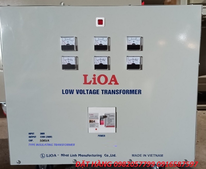 MÁY BIÊN ÁP LIOA NHẬT LINH 50KW INPUT 380V OUTPUT 220V 200V 3 PHASE