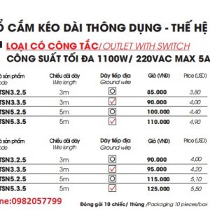 Ổ CẮM LIOA CÁC MAC 3TS 4TS
