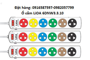 o cam dien lioa 6 o, o cam dien lioa 3 chau, o cam lioa 6 lo, o cam dien 6 o, o cam dien 6 lo, o cam dien 3 chau, o cam dien lioa ma 6dnw3.3.10, o cam dien cong suat 2200w, o cam dien 10a, o cam dien 220vac
