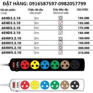 o cam dien lioa 6snd3.2.10, o cam lioa 6 o thong dung, o cam dien lioa cong suat 10a, o cam dien lioa cong suat 2200w