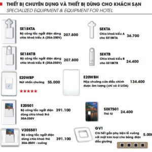 bảng giá thiết bị dùng cho khách sạn