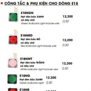 hạt đèn báo tròn mặt e18