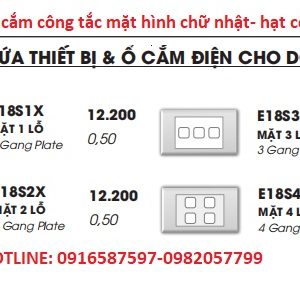 mặt chứa thiết bị hạt vuông e18s