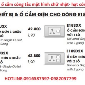 mặt chứa thiết bị hạt vuông e18s