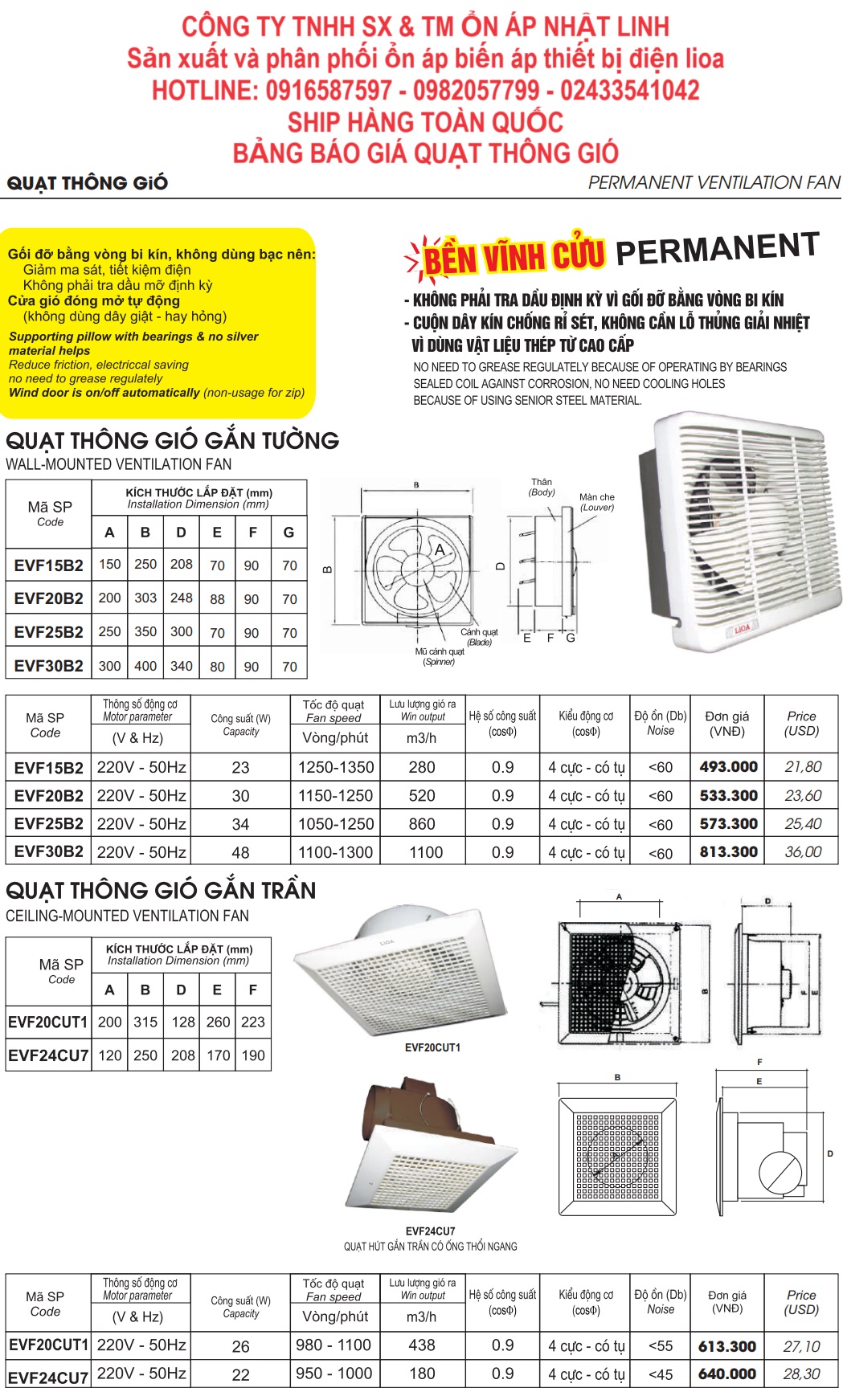 bang bao gia quat thong gio hut mui lioa nhat linh